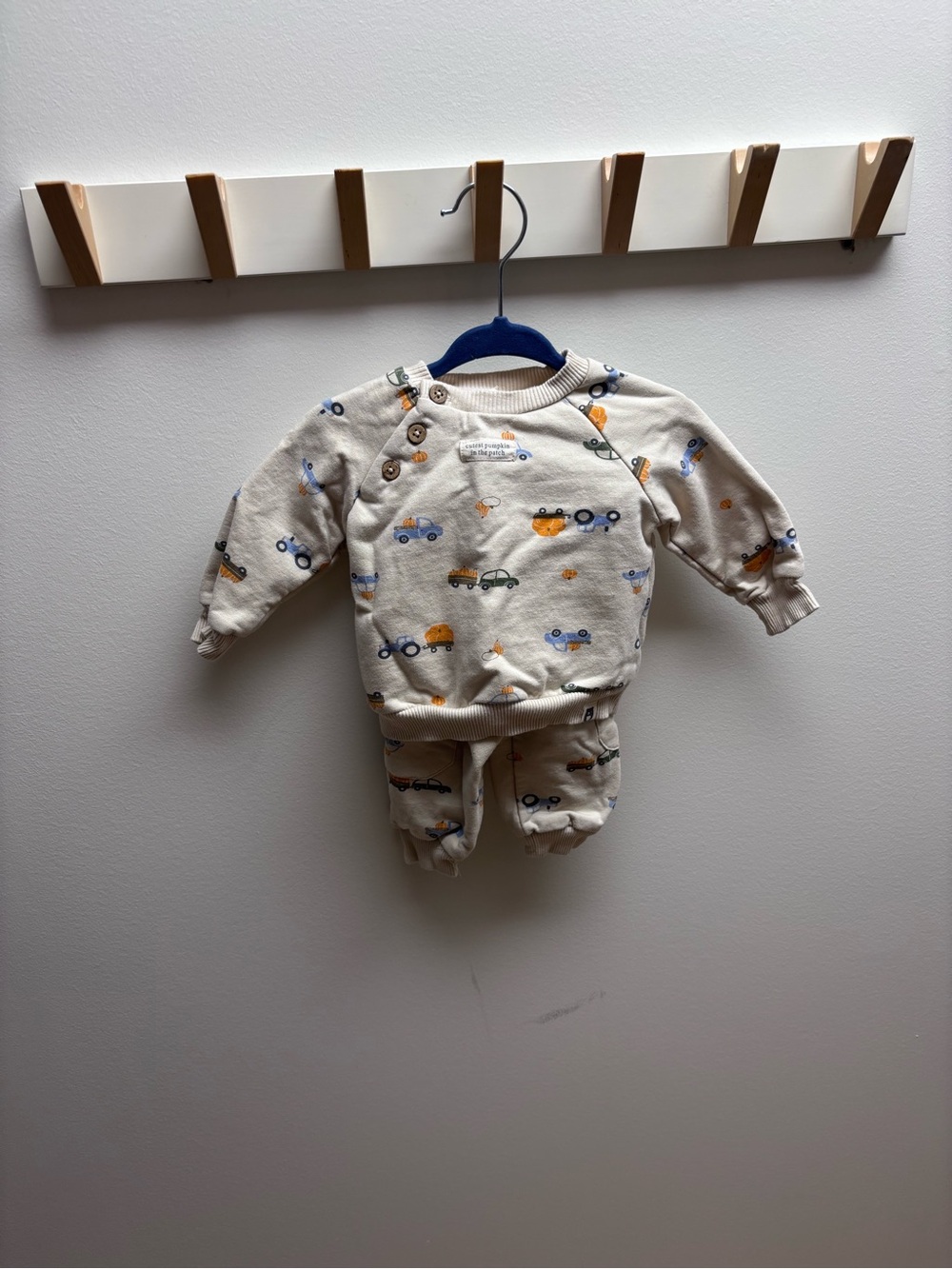 (3 for $30) Cream Infant Sweatshirt & Pants Set